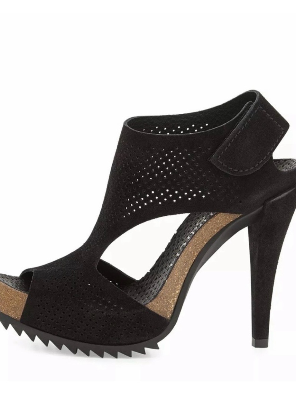 Pedro Garcia Tan Perforated Suede Open-Toe Slingback Heels